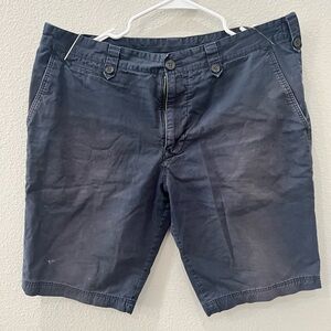 Burberry Dark Blue Flat Front Shorts